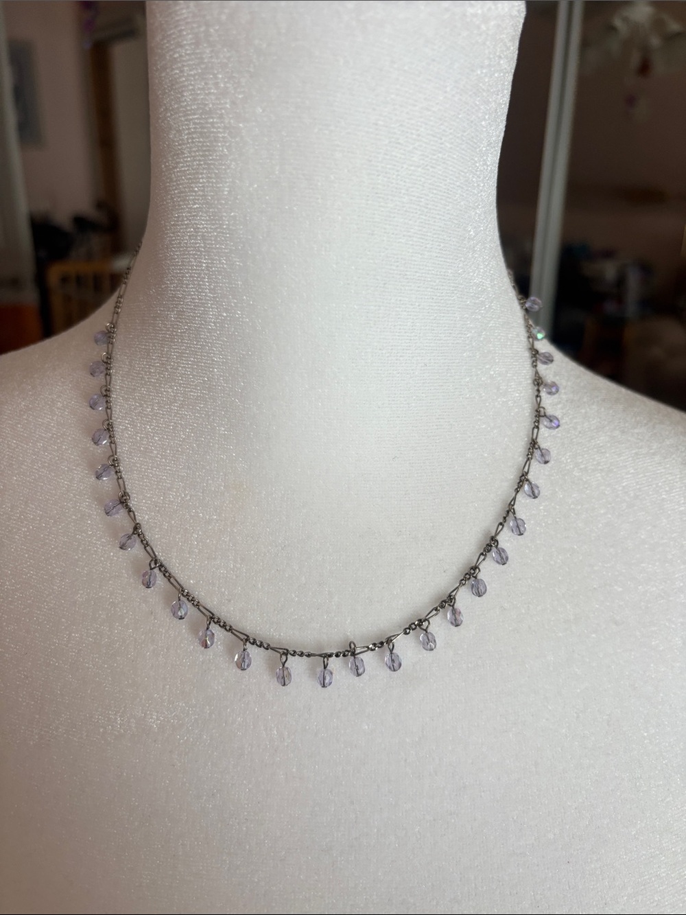 Delicate Lavender Teardrop Bead Necklace - New York and Co. Women's Jewelry
